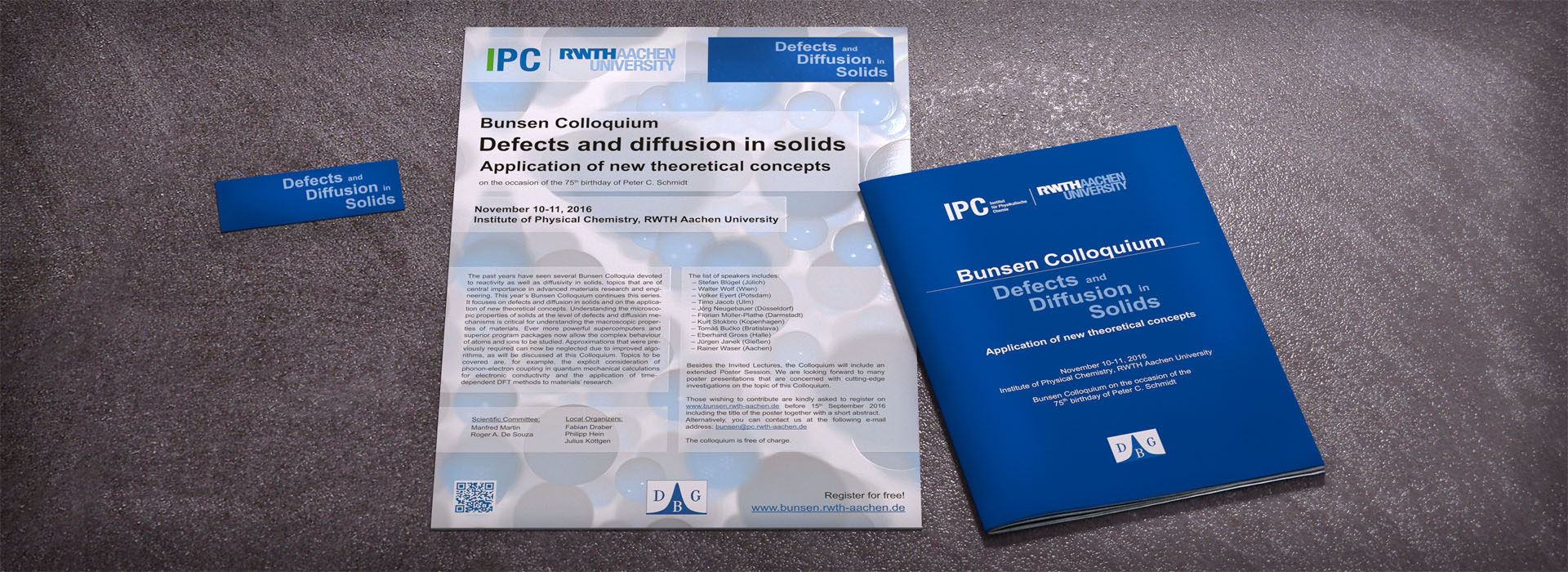 Julius Koettgen planned and executed the conference Defects and diffusion in solids: Application of new theoretical concepts. This conference was sponsored by the German Bunsen Society for Physical Chemistry and involved 90 international participants.